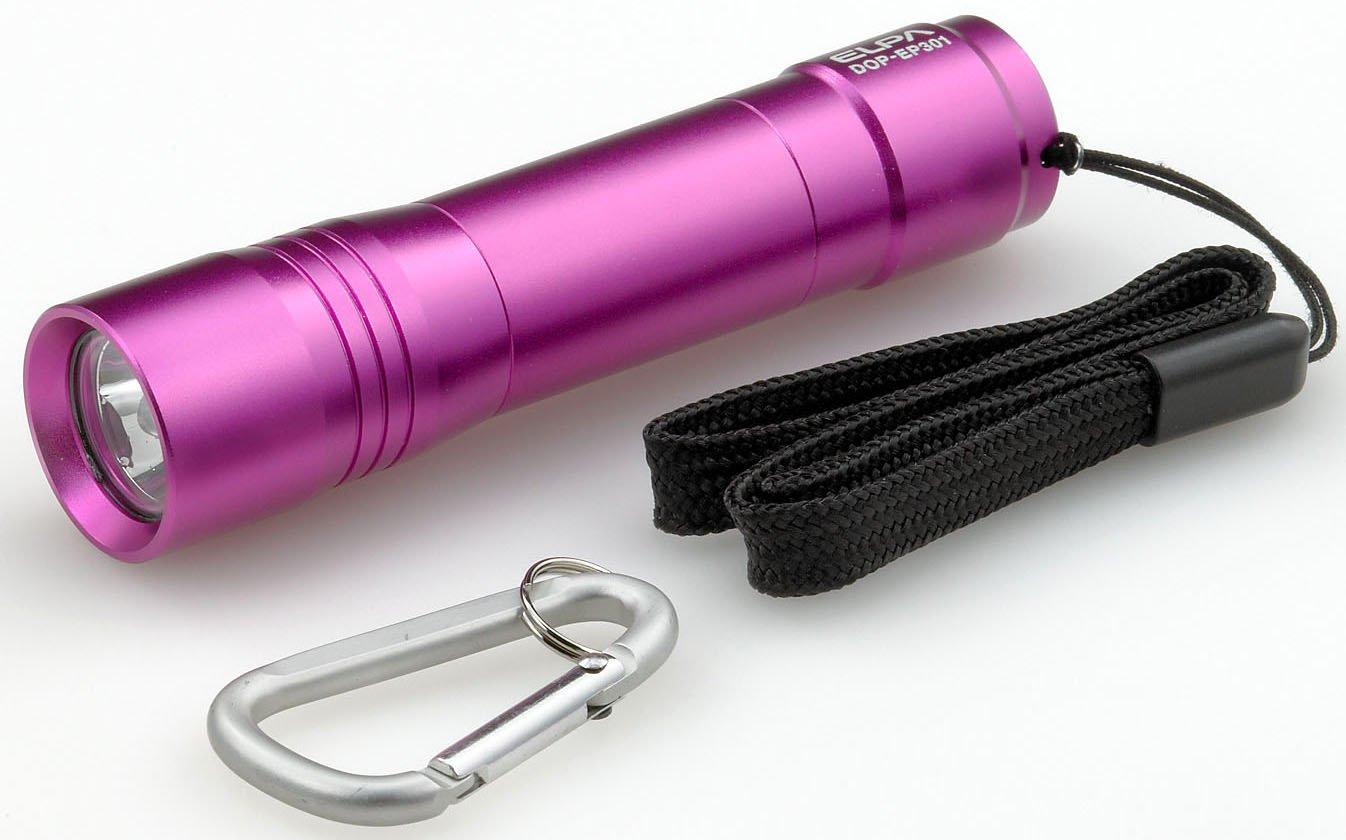 

ELPA Светодиодный цветной ручной фонарик, 1 батарейка AA, Розовый, DOP-EP301(RP)