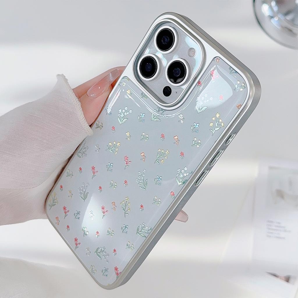 Gilded Apple 16pro Max Mobile Phone Case Iphone15 Color Small Flowers 14 13 Suitable for Huawei Mate Glue Drop