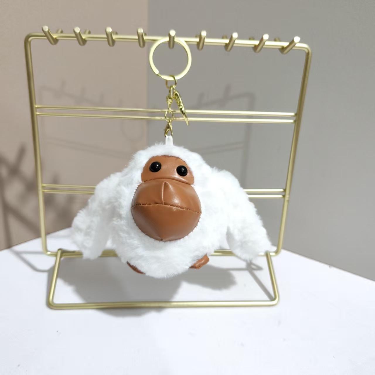 

1Pc Plush Keychain Stuffed Monkey Animal Keychain Pendant Backpack Keyring Charms Student School Bag Hanging Pendants Ornaments