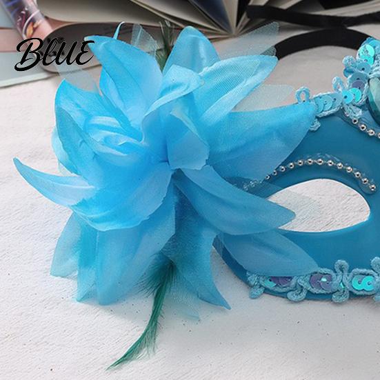 Venetian Style Mask Half Face Masquerade for Women Mesh Flower Rhinestone Mask Costumes Accessory Halloween Carnival Prom Ball Party