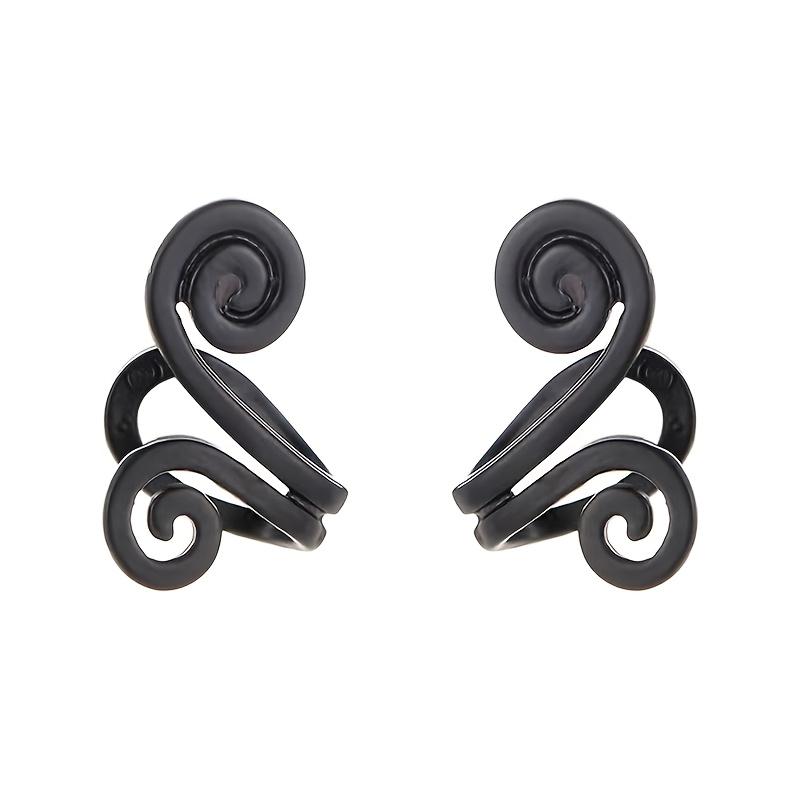 

2pcs fashionable ear clip without ear holes, comfortable to wear, simple style suitable for both men and women, suitable for daily wear, birthday чорний