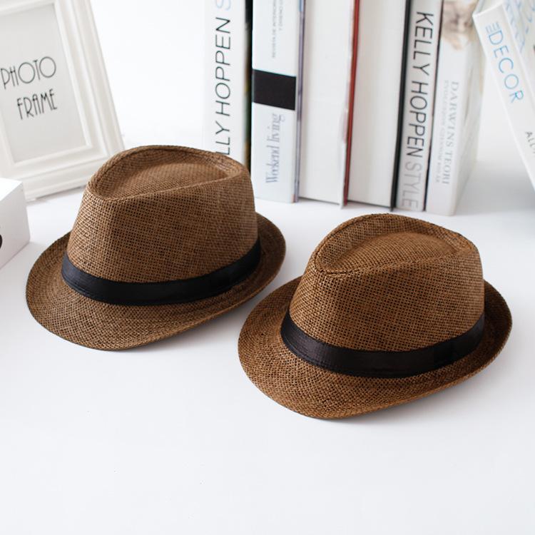 Parent-child Children's Jazz Hat Trendy Leisure Summer Baby Hat Top Hat Boys and Girls Sunshade Straw Hat