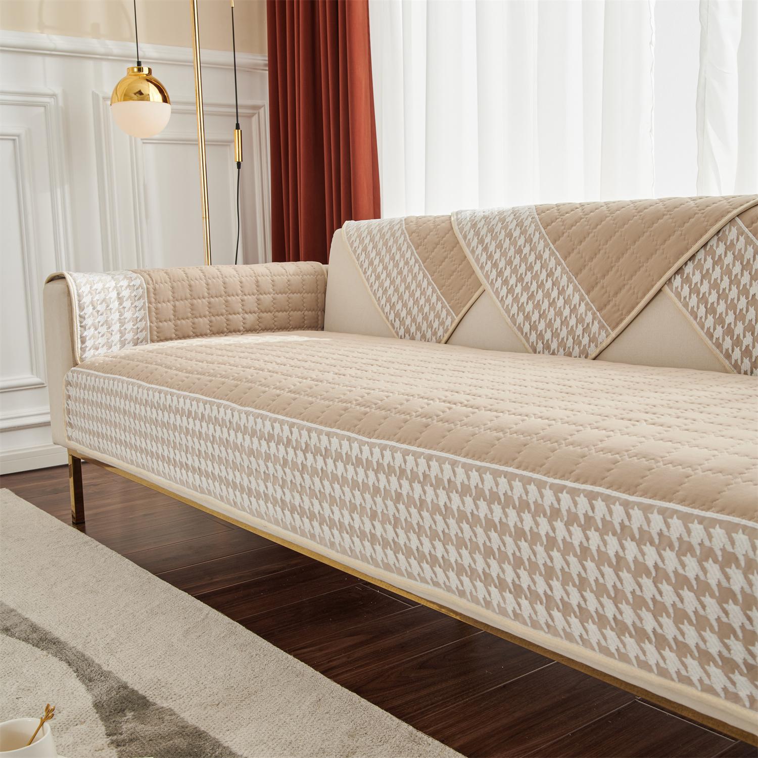 

Чехол для дивана с кружевом в ломаную клетку Docor, противоскользящий чехол для дивана, чехлы для сидений дивана в гостиной, подходит для домашних животных 70*90cm