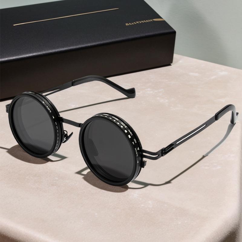 Protective Glasses Punk Polarized Round Sunglasses ND9 Adjustable Dimming Sun Glasses Men Women Fishing Eyeglasses Outdoor UV400