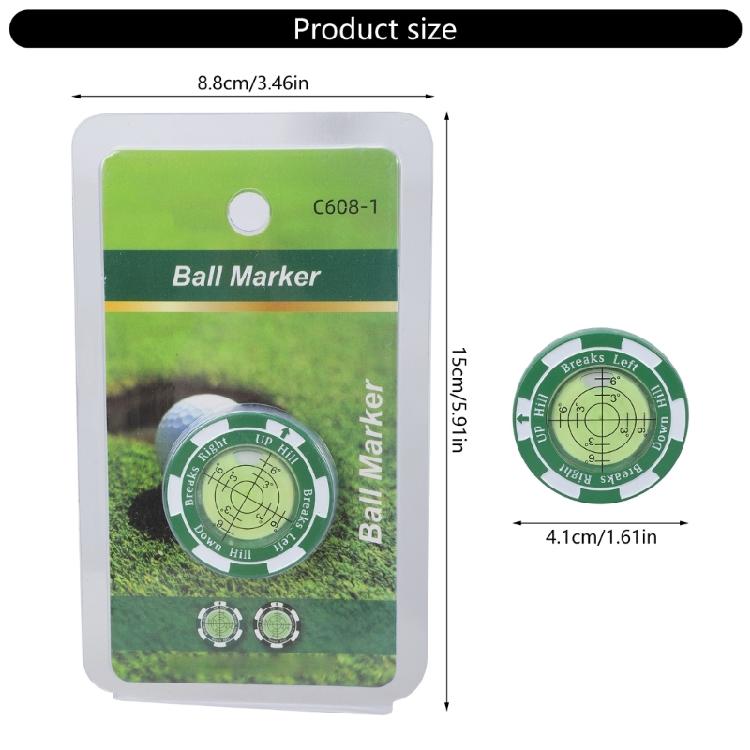Golfball Mark Bubble Levels Measuring Tool Golfs Putting Aid Tool Round Bubble Levels High Precisions Reader Easy to Use