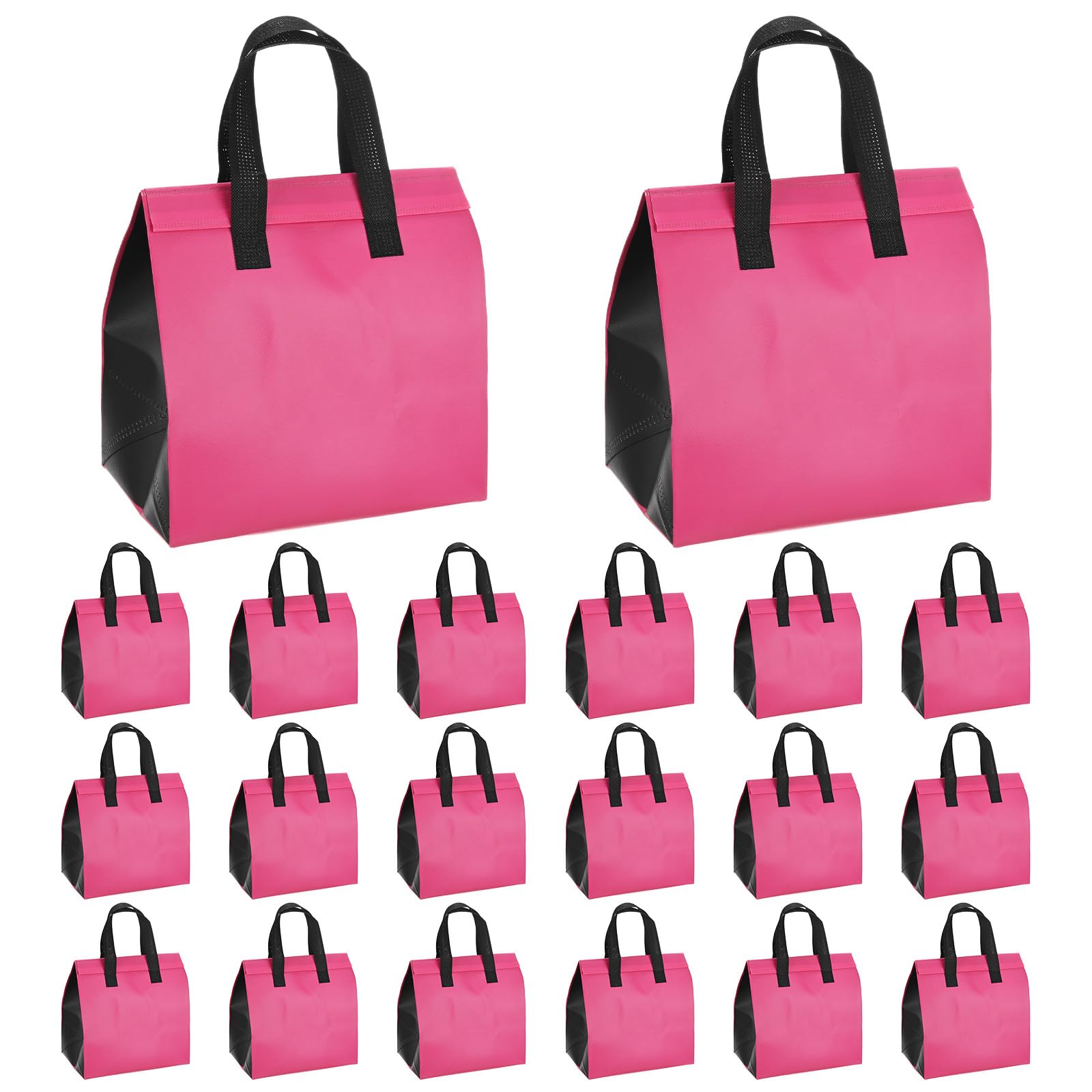 TIXIPEM Insulated Takeaway Bags Commercial Insulated Bags for Hot and Cold Frozen and Fresh Food Stores Red Bicolor [20-Pack] - Foods, Foods, - [Rose