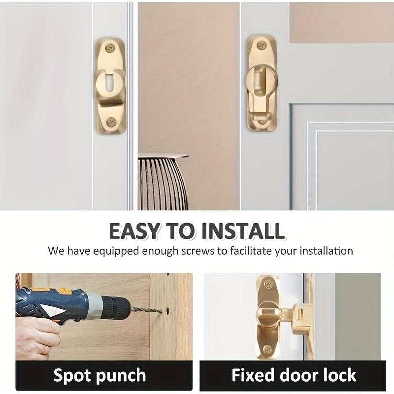 90/180 Grad Scheunentürschloss - Kein Bohren Zinklegierung Klapptor Schieberiegel, Tragbares Sicherheits-Türschloss für Küchenschrank