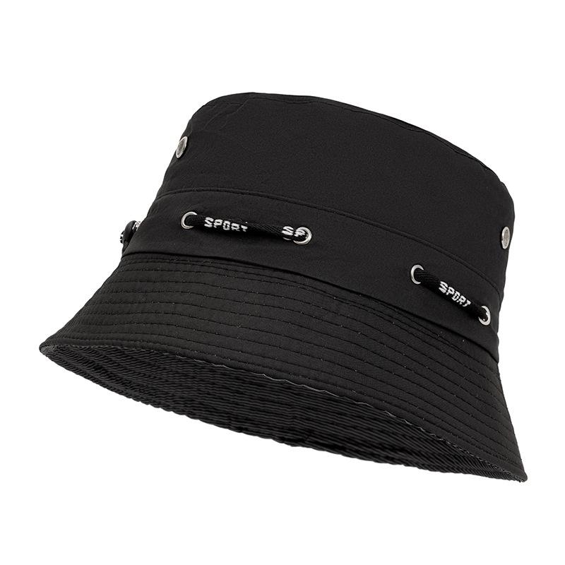 1pc Summer Breathable Mesh Small Basin Hat Solid Color Men's Fishing Outdoor Hiking Fisherman Hat Couple Big Brim Sun Bucket Hat