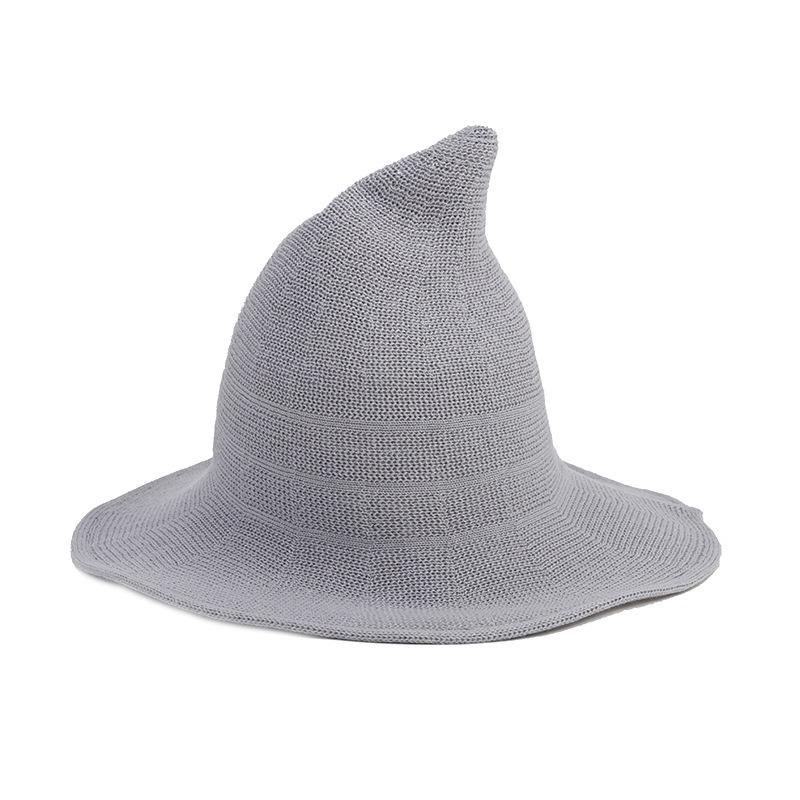 Wizard Hat Female Tide Halloween Decoration Pointed Hat Solid Color Casual Breathable Sun Hat Sun Hat