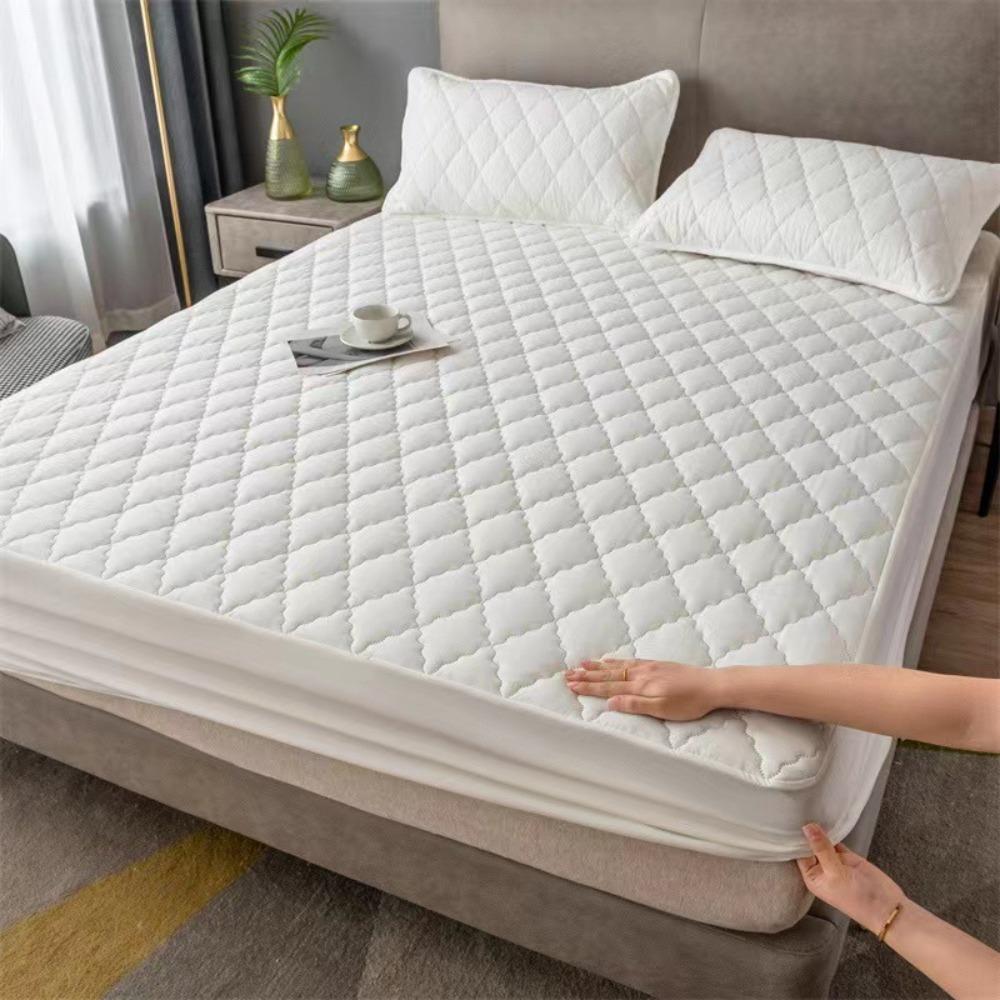 Waterproof Matress Protector Rhombus Lattice Pattern Mattress Pad Durable Mattress Cover  Hotel