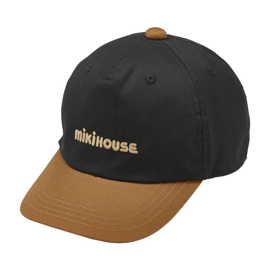 [Miki House] Cap Hat UV Protection Plain Logo Check Boys Girls Baby Kids Children's Clothing 10-9124-681 S (48-50cm) Black