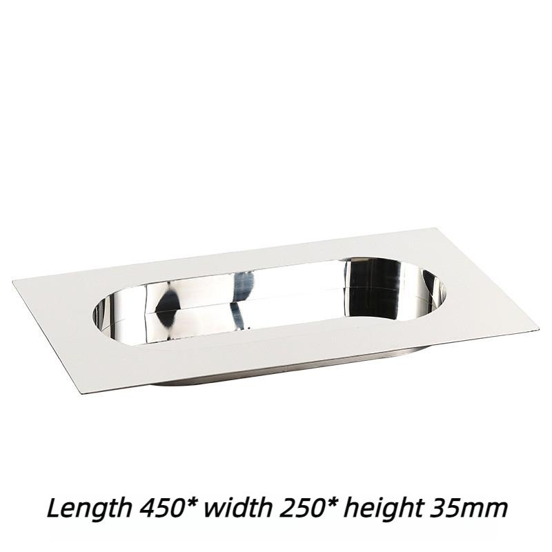 

Stainless Steel Trays Luxury Rectangular Fruit Plate Living Room Desktop Decorative Bowl Modern Restaurant Snack Storage Plates