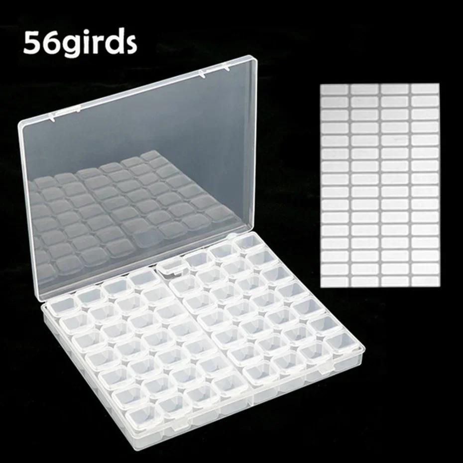1PC 28/56 Grids DIY Diamond Painting Tools Storage Box Diamond Embroidery Accessories Organizer Case Painting Storage Containers