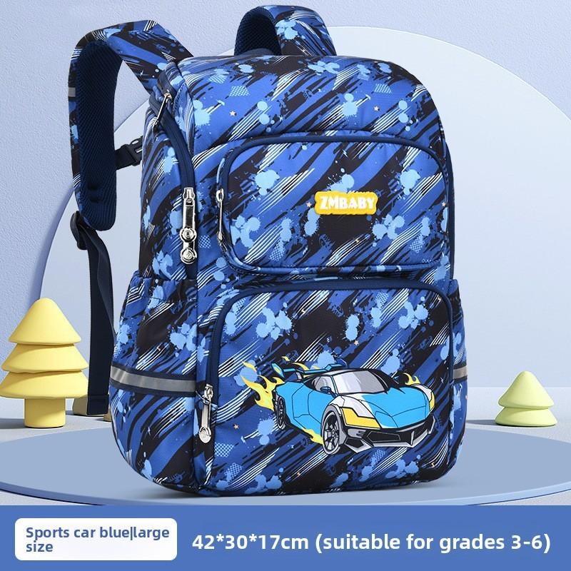 Kids School Backpack Cartoon Dinosaur Oxford Fabric Lightweight Dual Shoulder For Elementary Students