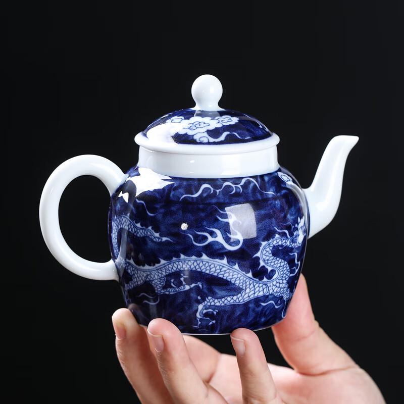 MULTIPOTENT 12-Piece Antique Blue & White Dragon Kung Fu Tea Set