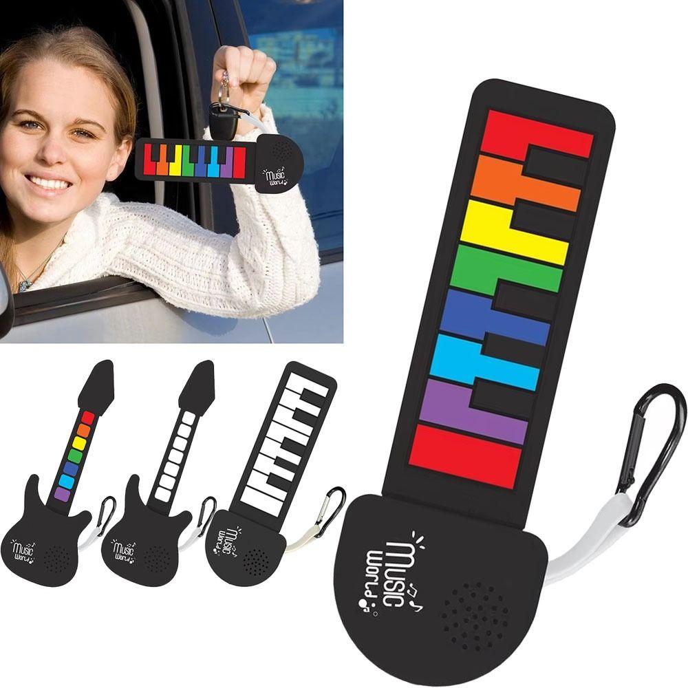 Rainbow Color Silicone Piano Keyboard Foldable Mini Rainbow Guitar Keychain  Music Enthusiasts