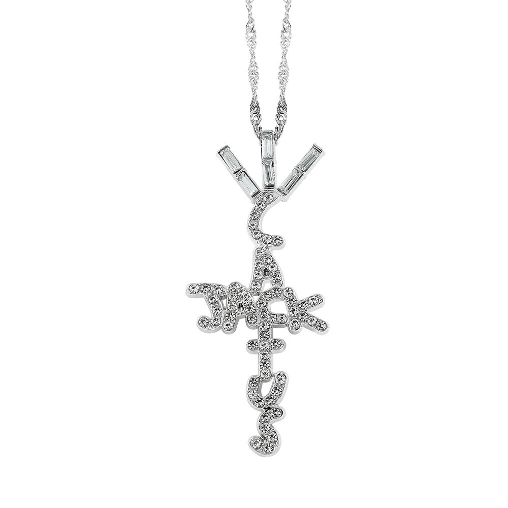 Scott Cactus Jack Tvarovaný přívěsek na krk - Ledový křišťál kubický zirkon Hip Hop šperk Dárek