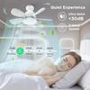 Socket Fan Light with Remote: 18'' Small Ceiling Fans with Lights, 2000 Lumens Dimmable Led Bulb, 3 Colors 3000K-6500K, Easy Install Screw in E26