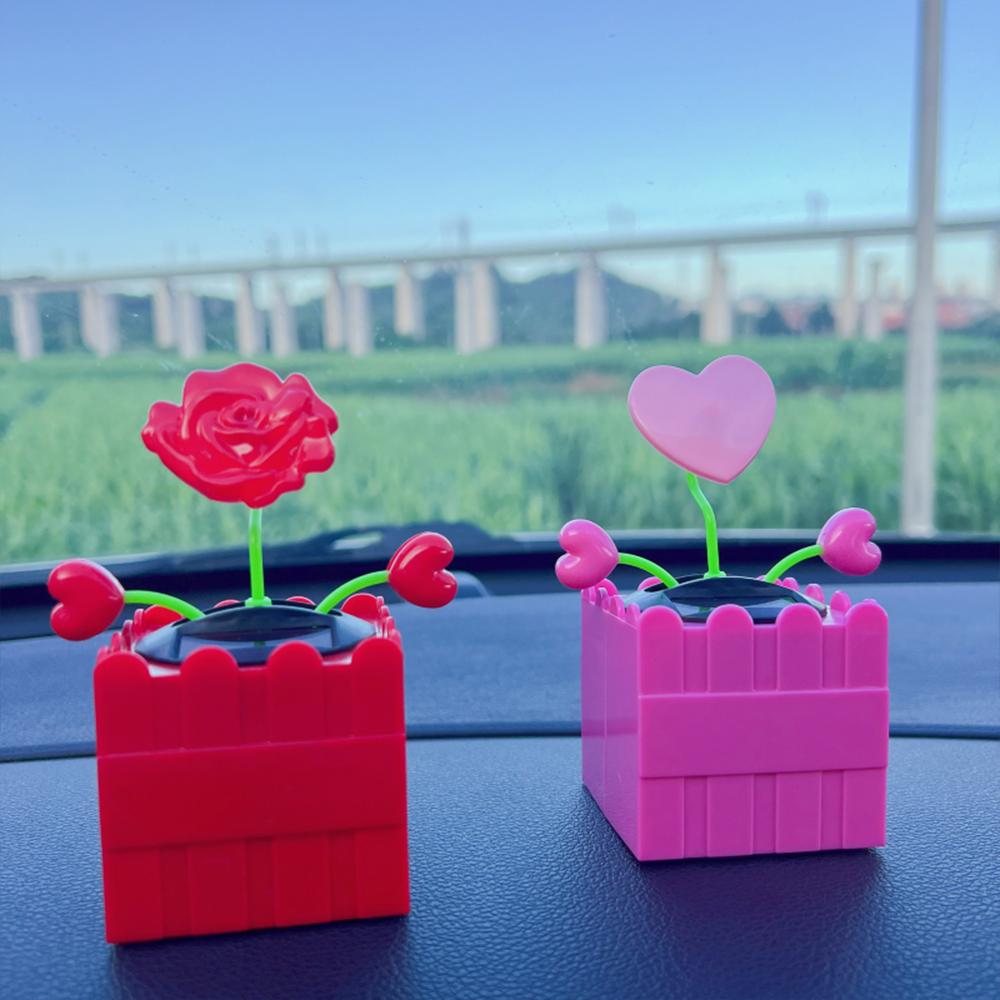Schwingendes Herz Rosen Auto-Schmuckstück - Eine hübsche florale Dekoration für das Auto-Interieur und das Zuhause, ideal als Geschenk für Damen