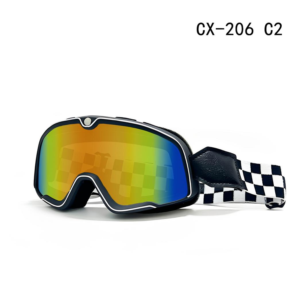 Vintage-Schutzbrille Harley-Motorradbrille Winddicht Sand Lokomotive Geländefahrt Halbschalenhelm 3/4 Helm Brille