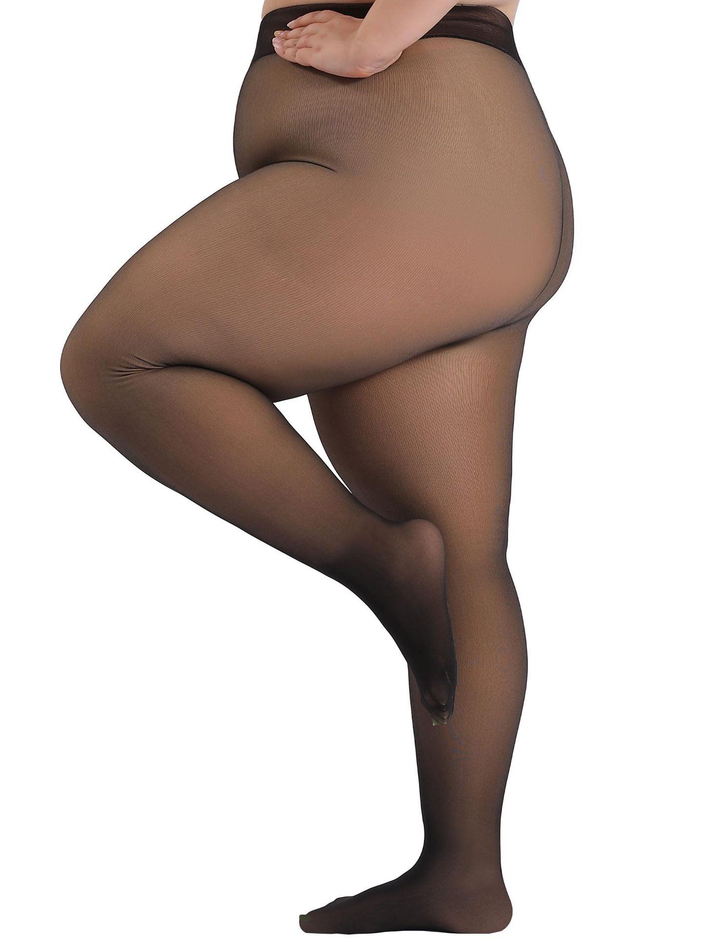 

120Kg Autumn And Winter High-Quality Leggings Velvet And Thickened Crotch Women S Warm Outer Wear Large-Size Pantyhose M