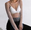 European and American Rhinestone Mesh Long-Sleeve Fishnet T-shirt - Sexy Hot Girl Top