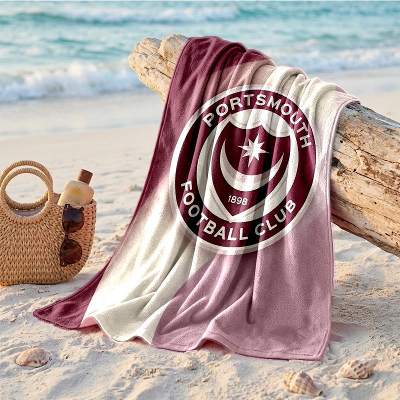 Portsmouth FC Print Microfiber Beach Towel Quick Dry Absorbent Large Towel For Beach Swimming Travel