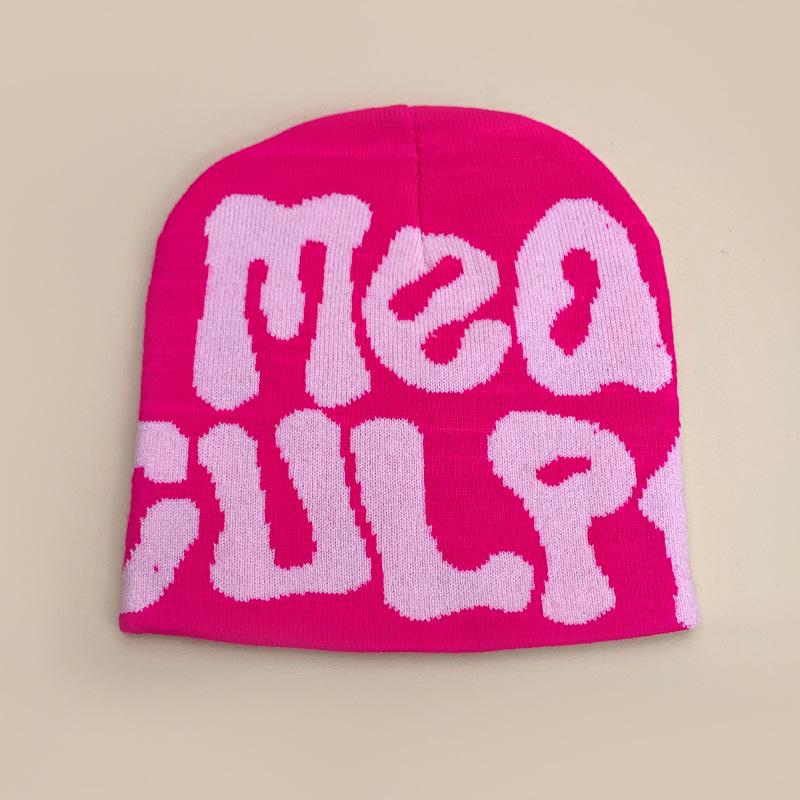 New European and American popular alphabet flame spider skull knitted hat men and women autumn and winter personality hip hop warm