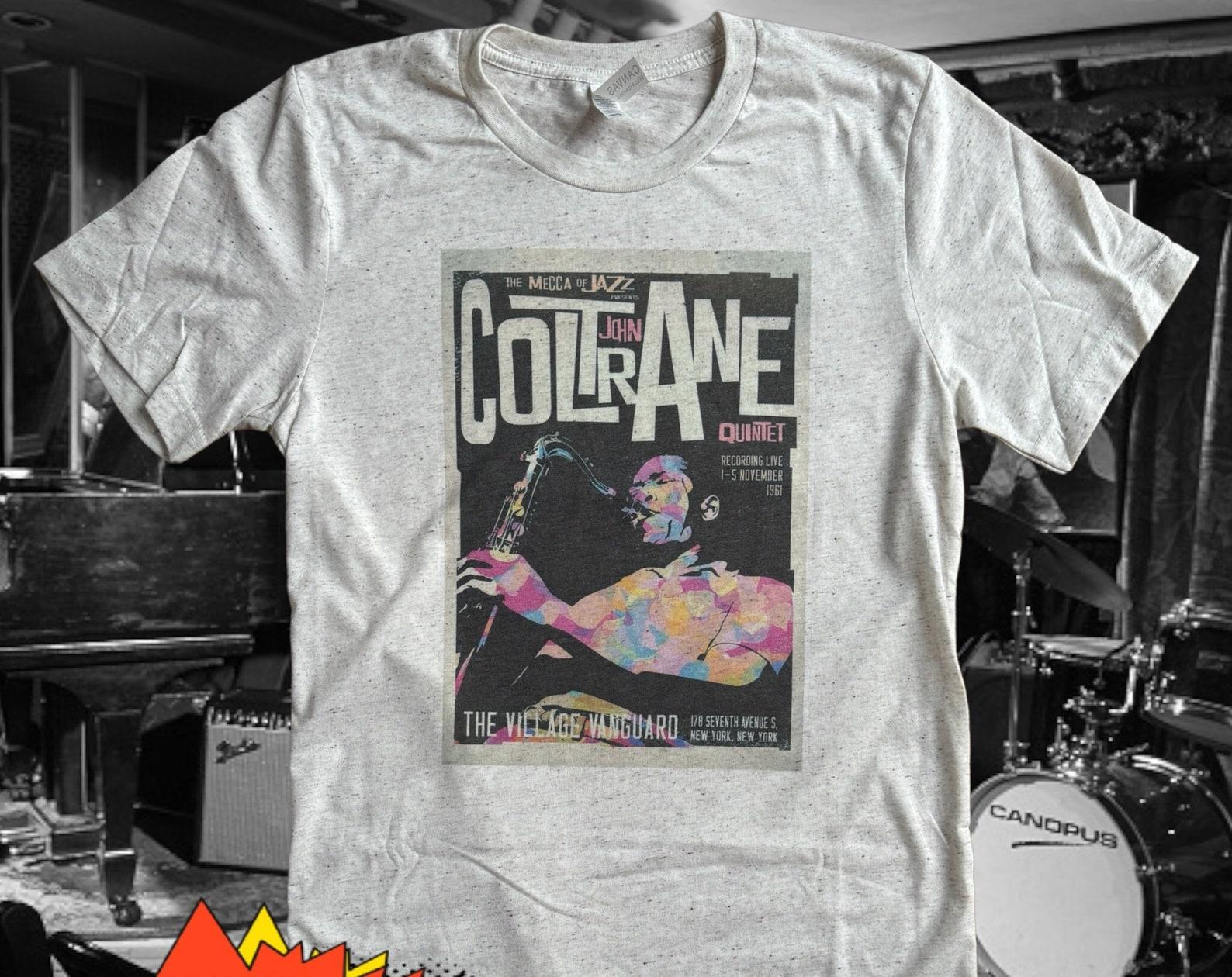 John Coltrane Concert Poster Shirt, jazz t shirt, Music Shirts, Miles Davis, Jazz music apparel, Jazz icon XL