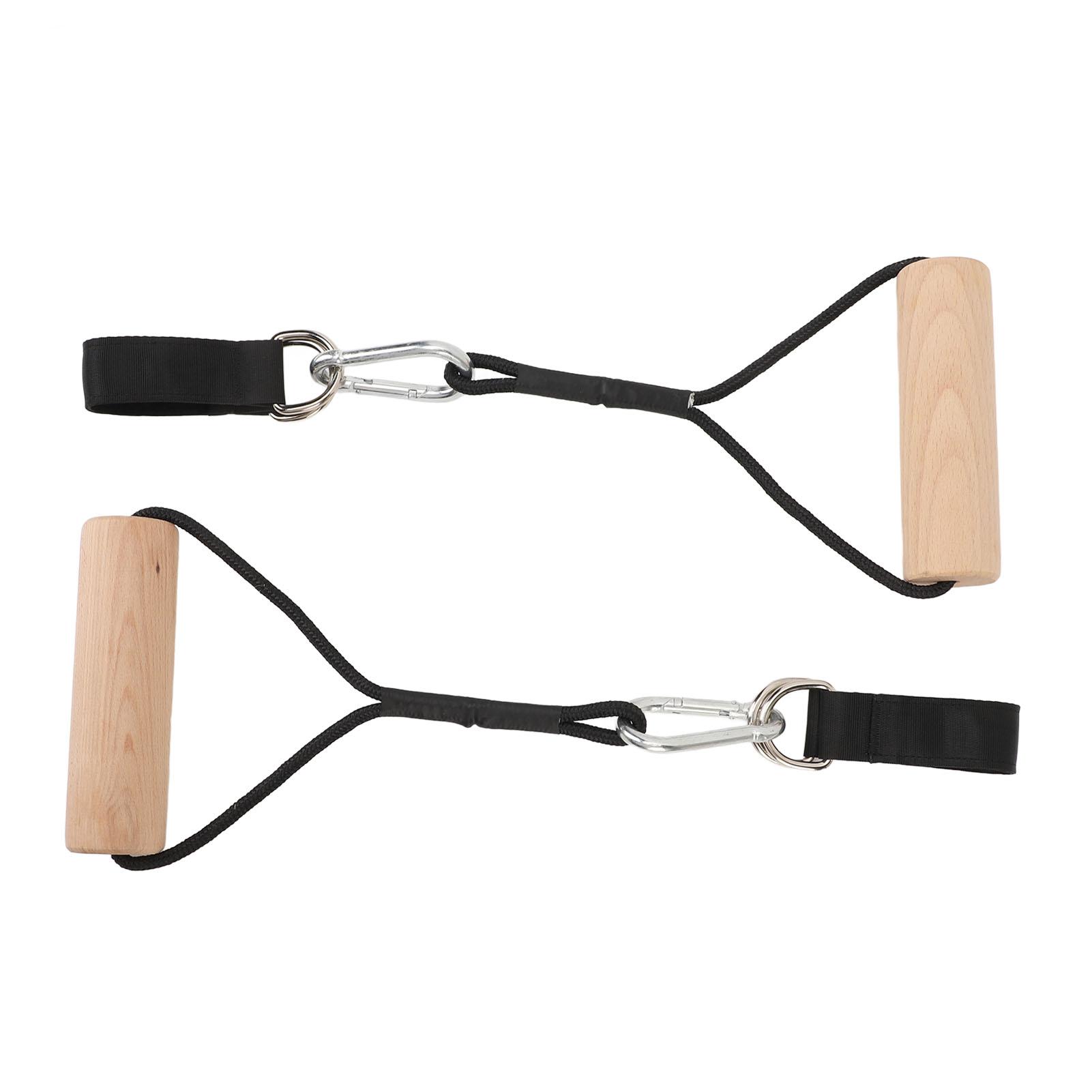 

Wooden Gymnastic Rings Portable Pull Up Handles Arm Strength Trainer with Storage Bag for Outdoor Home Gym