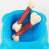Dog Chew Toy for Aggressive Chewers for Tough Nylon and Rubber Bone Toy Beef Flavor Toothbrush for Small Dogs Teething