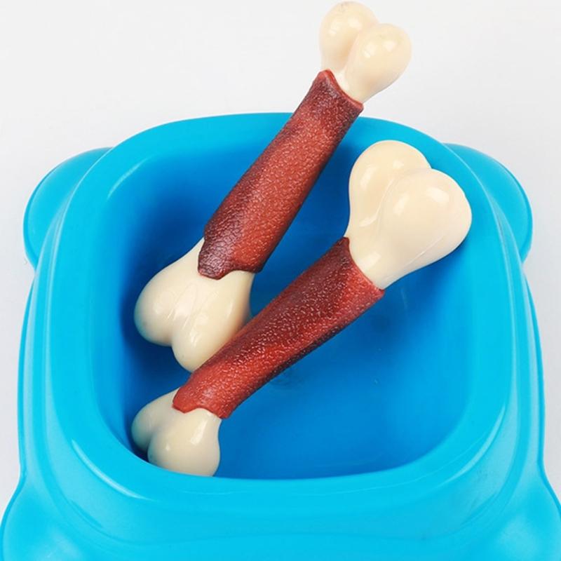 Dog Chew Toy for Aggressive Chewers for Tough Nylon and Rubber Bone Toy Beef Flavor Toothbrush for Small Dogs Teething