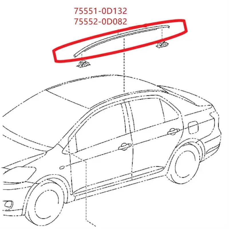755520D082 755510D132 L+P Pro Toyota Yaris Hatchback 2014-2018 Boční střešní lišty do deště Autodíly Gumové stylingové těsnící lišty 157cm