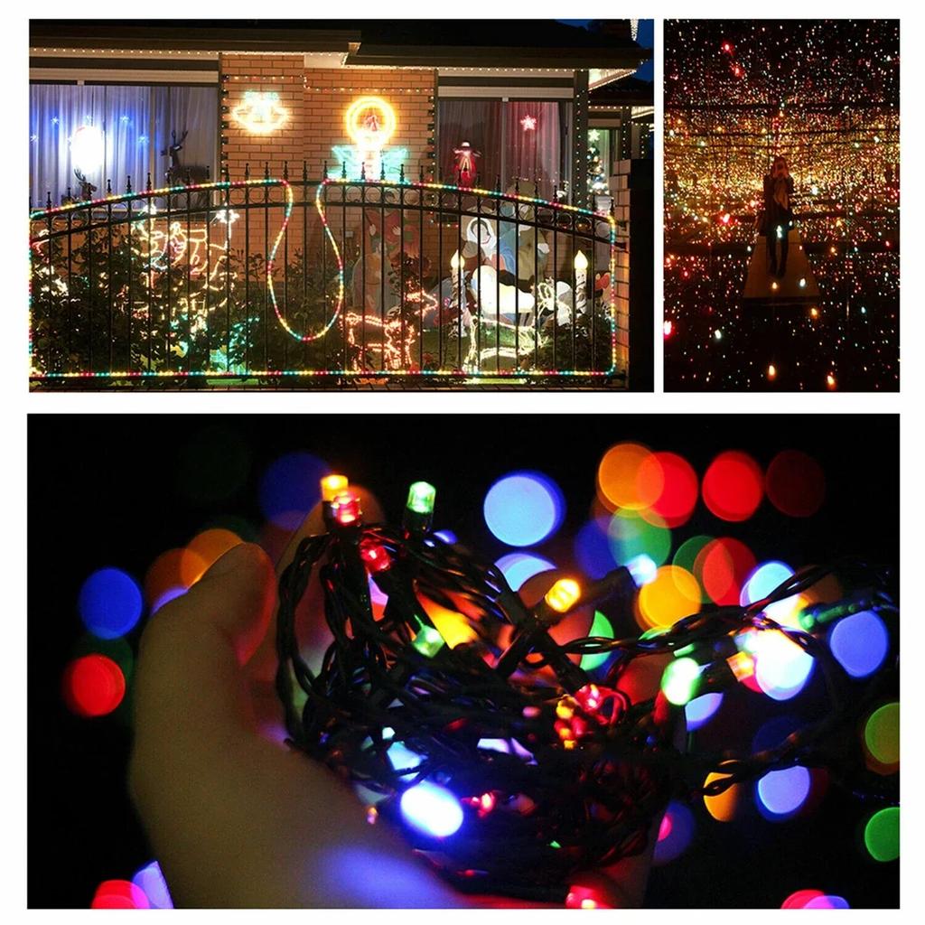 Outdoor Solar Lamp 100m-10m Christmas Dreamy Twinkle Fairy Lights String Garland 8 Modes Xmas Tree Garden Curtain Ambinet Decor