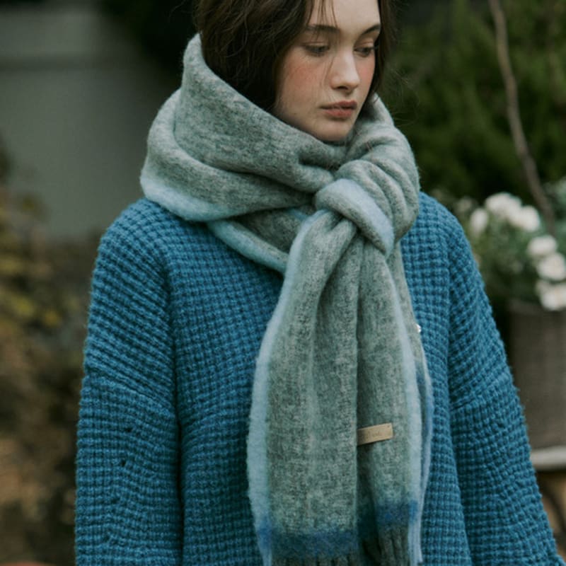 ADAUL Side line multi hairy long muffler - 2color