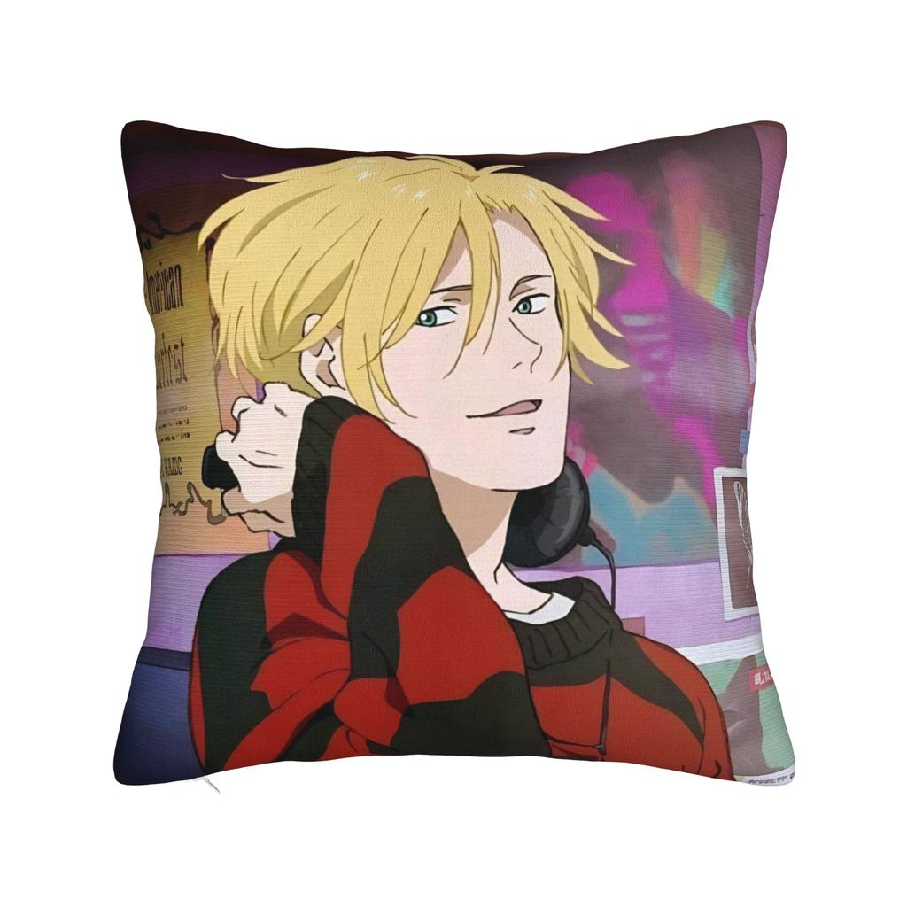 Dekoracyjne Poszewki na Poduszki Banana Fish Akcesoria Anime Poszewka na Poduszkę do Łóżka Pokrowiec na Poduszkę z Zamkiem Błyskawicznym Wielorazowego Użytku