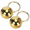2pcs Rust Resistant AntiLost Copper Bells Crisp Sound Round Collar Decoration for Dog Cat(Golden )