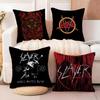 S-Slayer Heavy Metal Rock Band Pillow Case Anti-dustmite Pillow Invisible Zipper Silky Short Plush Sofa Cushion Cover
