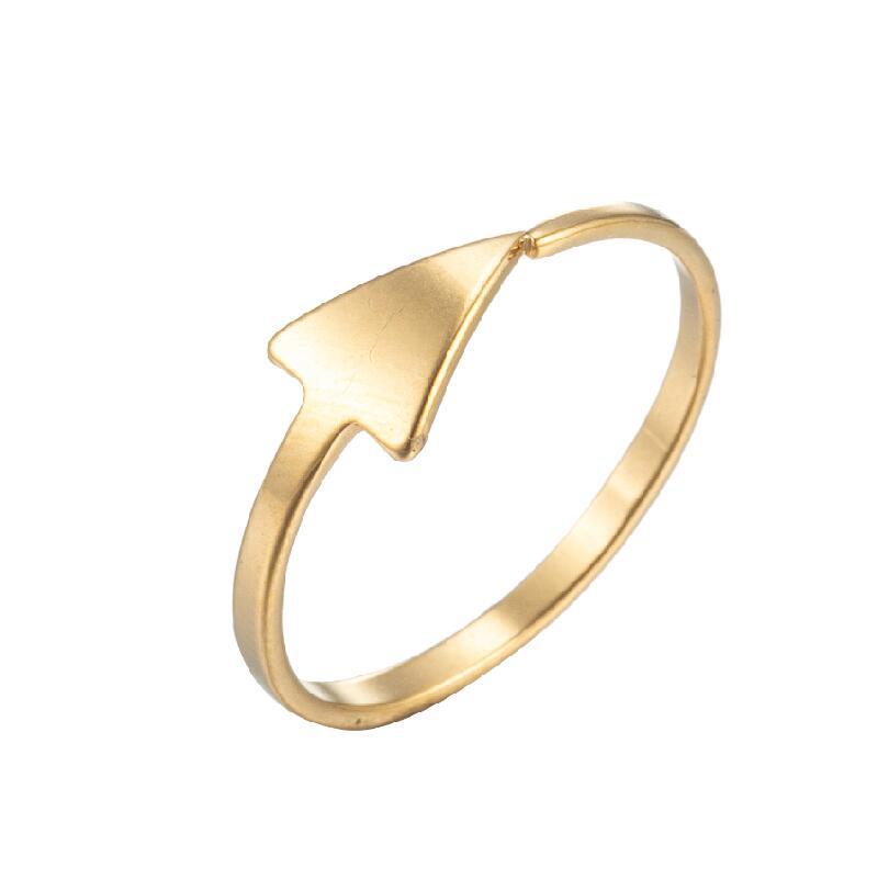 Women's Gold Geometric Cutout Wide Band Cross Ring - European & American Hip Hop Style