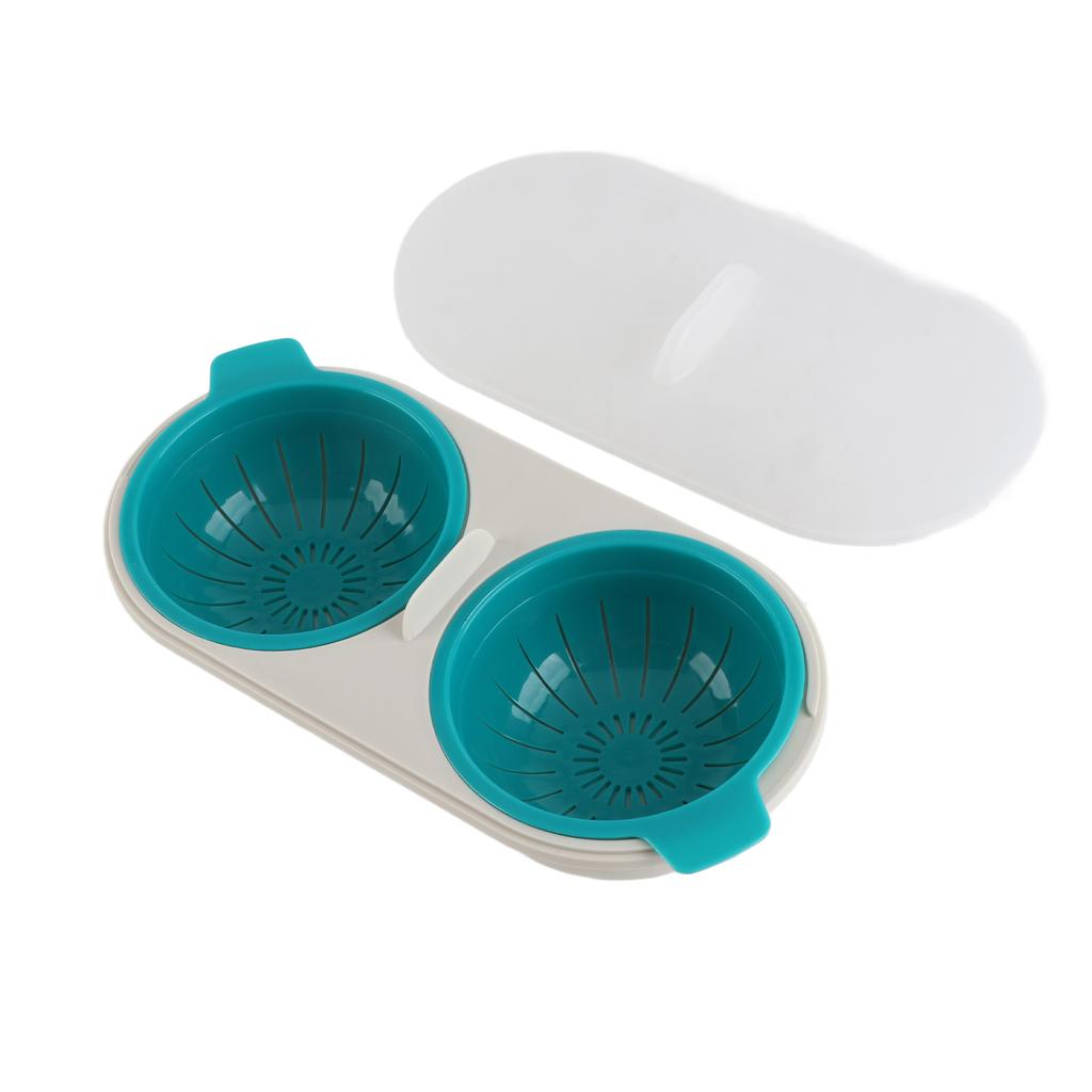 Microwave Egg Poacher Food Grade Double Cup Egg Boiler Cookware Kitchen Cooking Tools