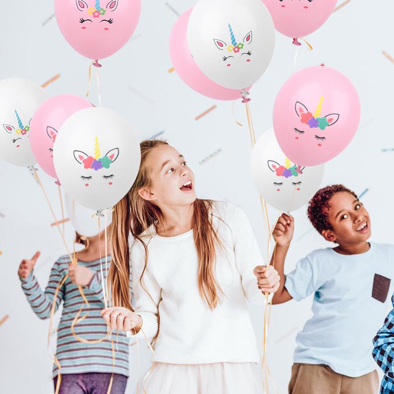 20Pcs Unicorn Latex Balloons Kids Unicorn Theme Birthday Party Decoration Supplies Cartoon Animal Horse Helium Globo Baby Shower