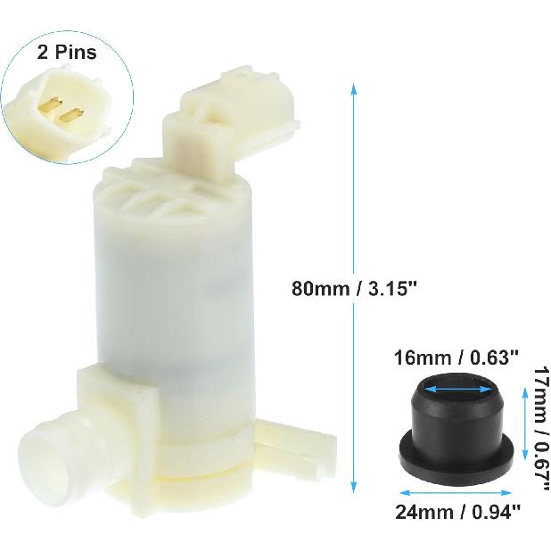 ACROPIX Car Windshield Washer Motor Pump Replacement Fit for NISSAN 350Z 2003-2009 - Pack of 1 White