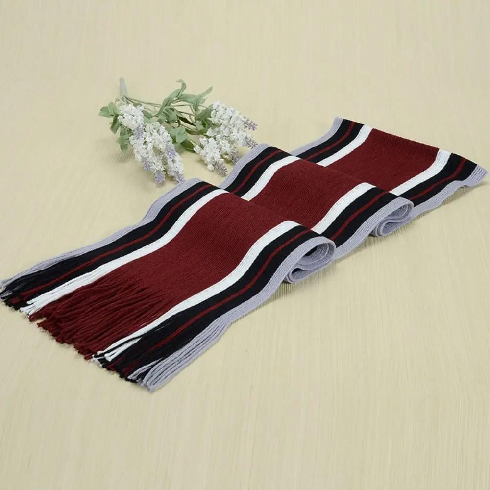 Cashmere Men Striped Scarf Fashion Thick Tassel Stole Neck Wrap Neck Warm Soft Winter Long Shawl