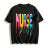 Lustiger Schmelz-Stil BUCHSTABENDRUCK PFLEGEKRAFT Lässiges Kurzarm-T-Shirt Reines Baumwoll-T-Shirt