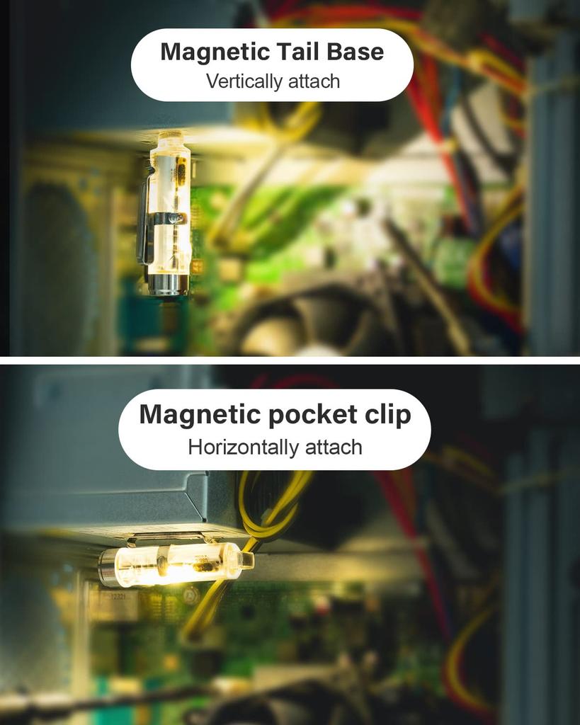 RovyVon A8 650 Lumen Superhelle Schlüsselanhänger-Taschenlampe Hoch USB C Wiederaufladbare EDC-Taschenlampe mit Magnetclip und Lumen an der Schwanzseite, Basis,