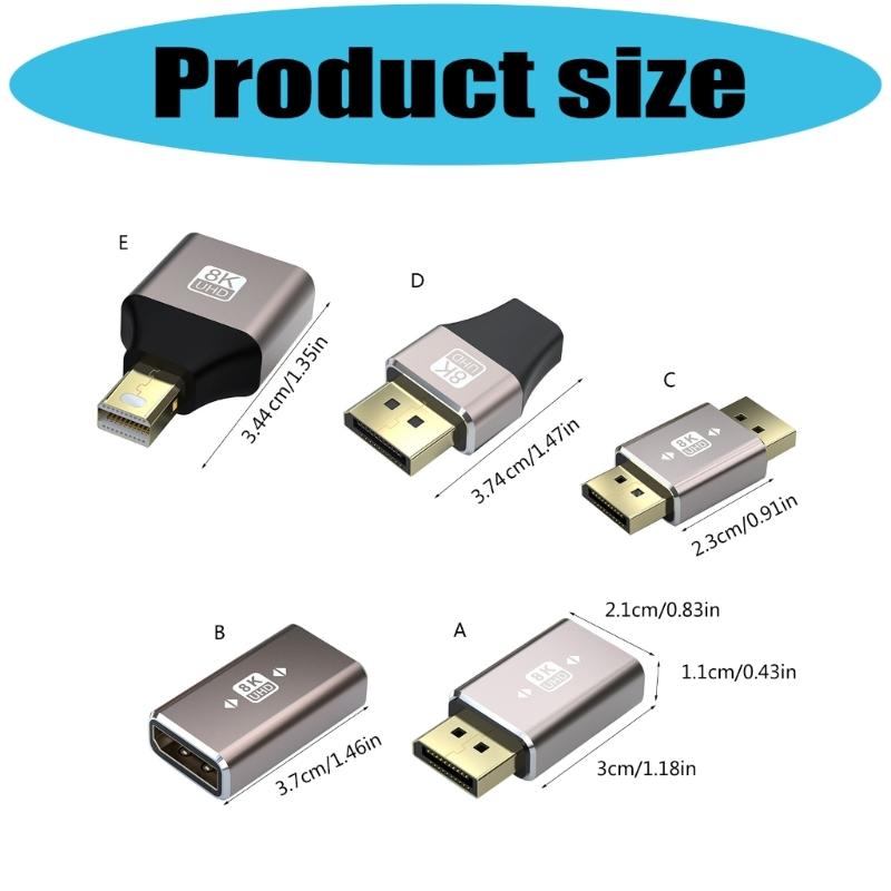 Travel High Bandwidth 8K@60Hz DP1.4 Adapter 32.4Gbps Data Transfer Multiple Device Compatibility