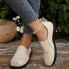 Mode Damen Flache Slip-On Schuhe Frühling Herbst Neuer Stil Atmungsaktive Niedrig Geschnittene Slipper Bequeme Freizeit-Sneaker Übergröße 43