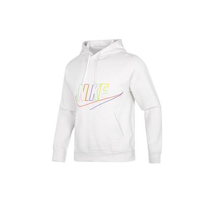 Nike Bluza z kapturem Club+ BB z haftowanym logo i sznurkiem Męskie Topy Biały DX0542-030