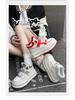 Women's High-Top Genuine Leather Velcro Sneakers with Thick Soles - Height-Enhancing Casual Sports Shoes for Spring & Autumn 2025