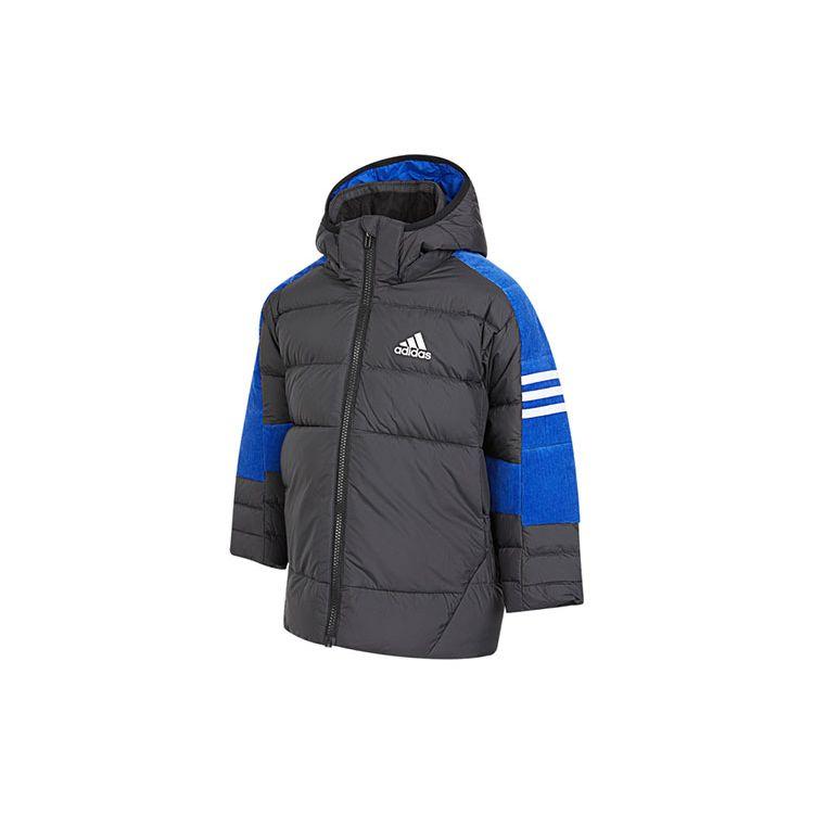 adidas Baumwolljacke Lässig Warm Mit Kapuze Kinderjacken Schwarz HB4074